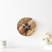 Industrieel Rustisch hout Ronde Klok (Huis)