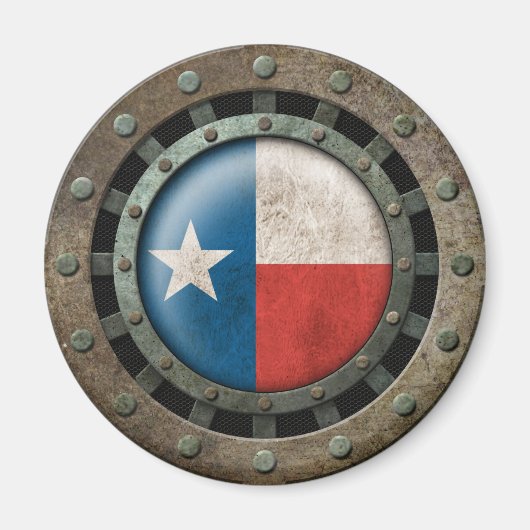 Industrieel staal Texas Flag Disc Graphic Magneet (Voorkant)