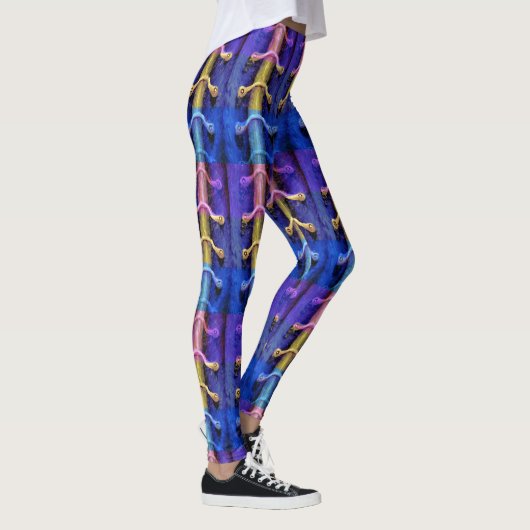 Industrieel stedelijk, multi-gekleurd Abstract Des Leggings (Rechts)