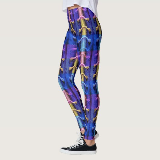 Industrieel stedelijk, multi-gekleurd Abstract Des Leggings (Links)