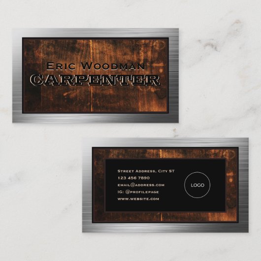 Industrieel vintage visitekaartje (Voorkant / Achterkant)