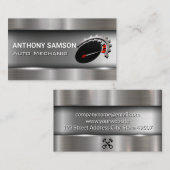 Industrieel Visitekaartje met metalen Logo (Voorkant / Achterkant)