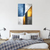 Industriële Abstracte Geometrische Blok Canvas Afdruk (Insitu (Slaapkamer))