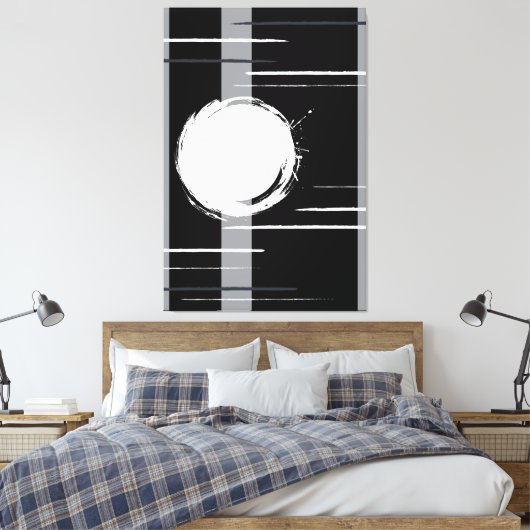Industriële abstracte kunst zwart wit grijs canvas afdruk (Insitu (Slaapkamer))