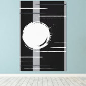 Industriële abstracte kunst zwart wit grijs canvas afdruk (Insitu (Houten vloer))