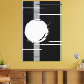 Industriële abstracte kunst zwart wit grijs canvas afdruk (Insitu (Woonkamer))