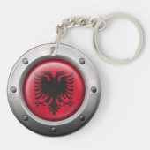 Industriële Albanese vlag met staal Sleutelhanger (Achterkant)