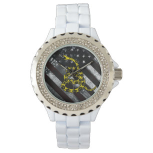 Industriële Amerikaanse Vlag en Slang Klok Horloge