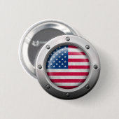 Industriële Amerikaanse vlag met staal Ronde Button 5,7 Cm (Voorkant /achterkant)