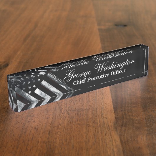 Industriële Amerikaanse vlag Naambordje (Zijkant)