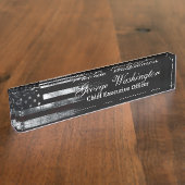 Industriële Amerikaanse vlag Naambordje (Zijkant)