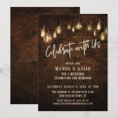 Industriële baksteen Edison lichten vieren met ons Kaart (Voorkant / Achterkant)