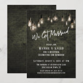 Industriële Baksteen met Edison Lichten We Zijn Ge Kaart (Voorkant / Achterkant)