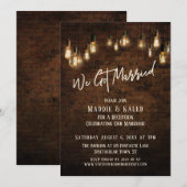 Industriële Baksteen met Edison Lichten We Zijn Ge Kaart (Voorkant / Achterkant)