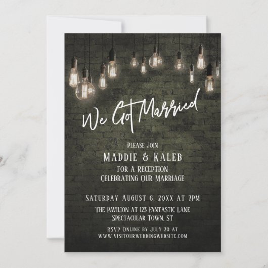 Industriële Baksteen met Edison Verlichting We Zij Kaart (Voorkant)