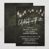 Industriële bakstenen Edison lichten Vier het met Kaart (Voorkant / Achterkant)