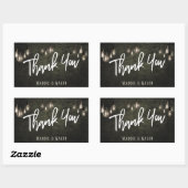 Industriële bakstenen w / Edison Lights Dank u Rechthoekige Sticker (Vel)