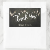 Industriële bakstenen w / Edison Lights Dank u Rechthoekige Sticker (Tas)