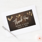 Industriële bakstenen w / Edison Lights Dank u Rechthoekige Sticker (Envelop)