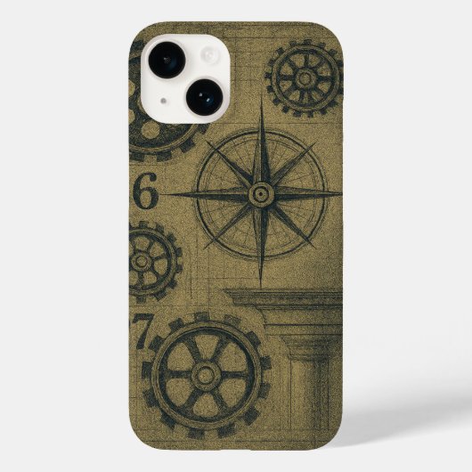  Industriële Blauwdruk iPhone Case (Achterkant)