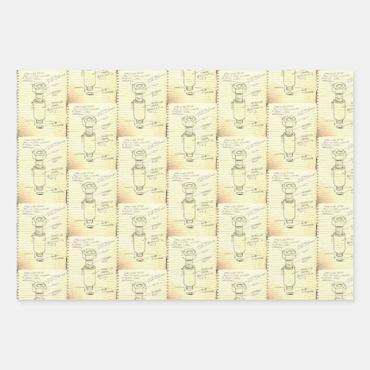 Industriële Bolt Print Wrapping Papier Inpakpapier Vel (Voorkant 3)