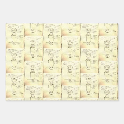 Industriële Bolt Print Wrapping Papier Inpakpapier Vel (Voorkant 2)