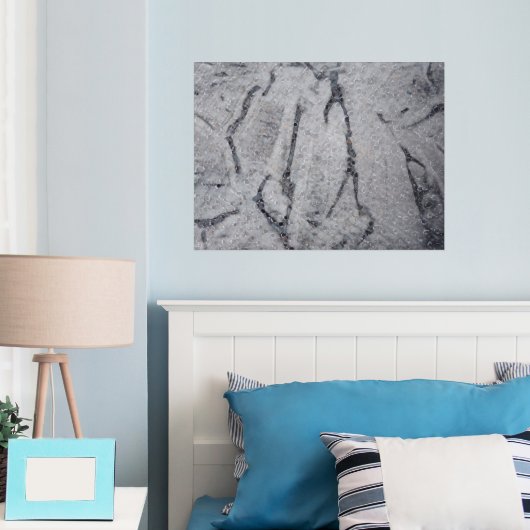 Industriële botanische zilveren foliedruk folie afdrukken (Insitu (Slaapkamer))