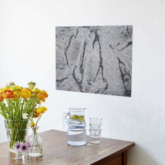 Industriële botanische zilveren foliedruk folie afdrukken (Laag (Keuken))