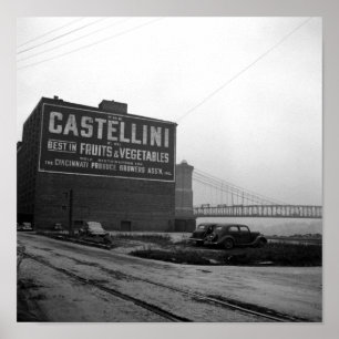 Industriële bouw in Cincinnati - 1938 Poster