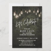 Industriële brick & Edison lampjes Laten we vieren Kaart (Voorkant)