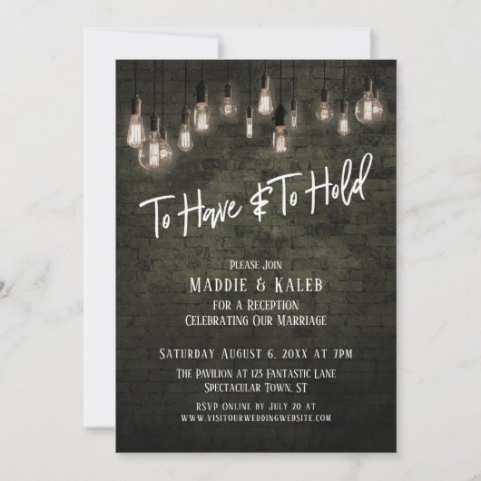 Industriële brick Edison lichten te hebben en te h Kaart (Voorkant)