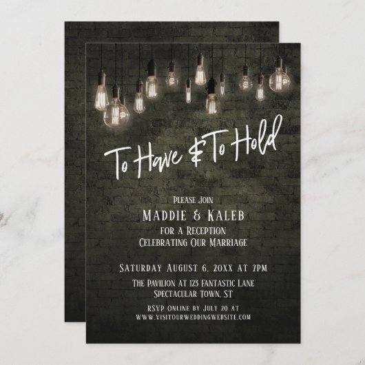 Industriële brick Edison lichten te hebben en te h Kaart (Voorkant / Achterkant)