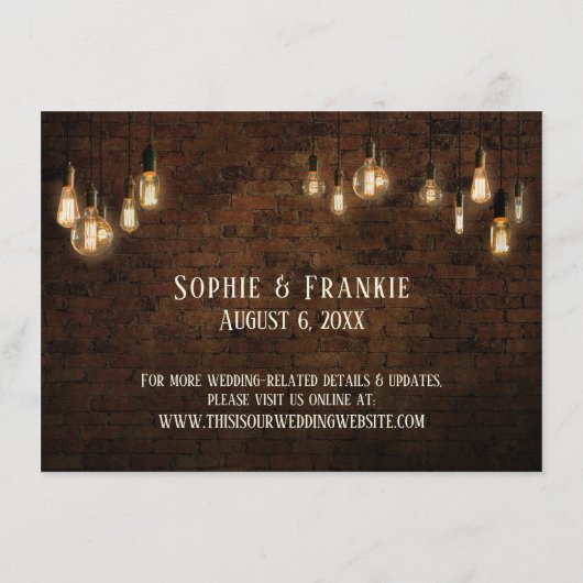 Industriële Brick Edison Lights Accommodaties Informatiekaartje (Achterkant)