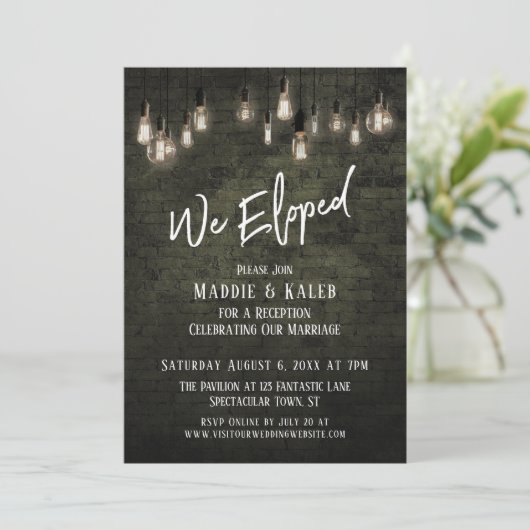 Industriële brick met Edison-lampjes die we hebben Kaart (Staand voorkant)