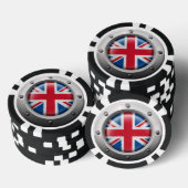 Industriële Britse Vlag met Staal Grafisch Pokerchips (Opstapeling)
