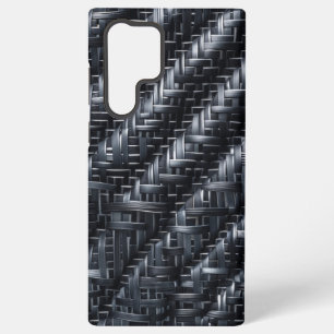 Industriële Carbon Fiber Weave Textured 3D Patroon Samsung Galaxy Hoesje