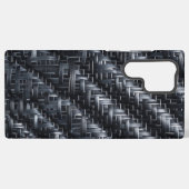 Industriële Carbon Fiber Weave Textured 3D Patroon Samsung Galaxy Hoesje (Achterkant horizontaal)