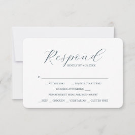Industriële Chic Wedding Maaltijdkeuze RSVP-kaarte RSVP Kaartje