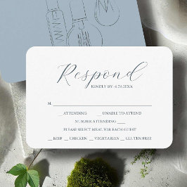 Industriële Chic Wedding Maaltijdkeuze RSVP-kaarte RSVP Kaartje
