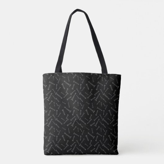 Industriële Chic Zwarte Schroefpatroon Canvas tas (Achterkant)