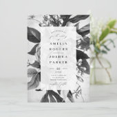 Industriële chique elegante bloemenbruiloft kaart (Staand voorkant)