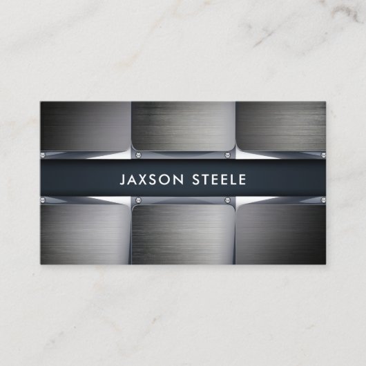 Industriële constructie van geborsteld metaal visitekaartje (Voorkant)