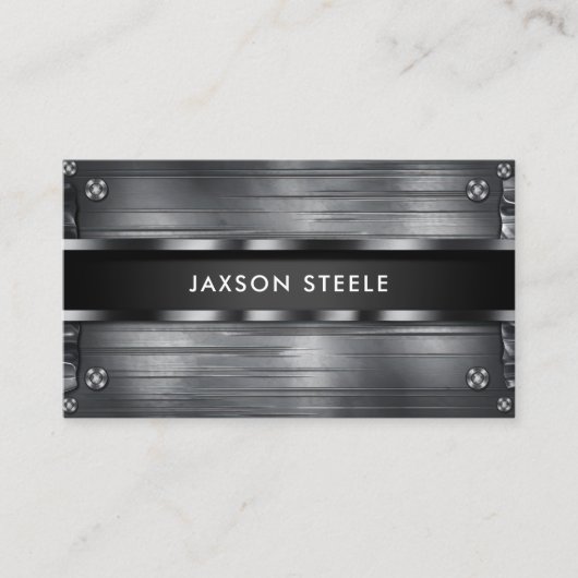 Industriële constructie van geklonken metaal visitekaartje (Voorkant)