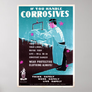  Industriële Corrosives Safety Australië Poster