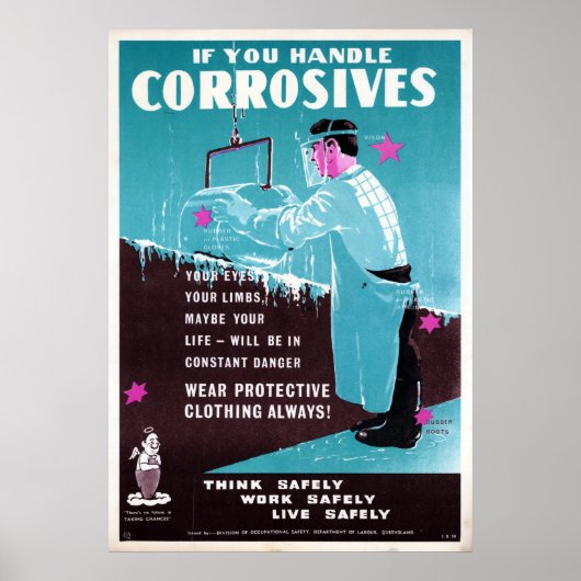  Industriële Corrosives Safety Australië Poster (Voorkant)