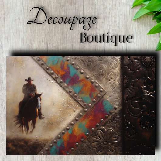 Industriële Cowboy Decoupage Tissuepapier