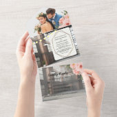 Industriële Elegantie Moderne Chique Bruiloft All In One Uitnodiging (Afscheurbaar)