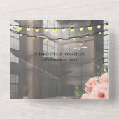 Industriële Elegantie Moderne Chique Bruiloft All In One Uitnodiging (Achterkant)