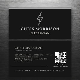 Industriële elektricien Metallic QR-code Visitekaartje