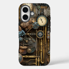 Industriële Fantasy Tijdloze Gears en pijpen iPhone 16 Hoesje